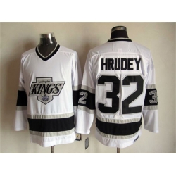 Men Adidas Los Angeles Kings 32 Kelly Hrudey Authentic White Home NHL Jersey