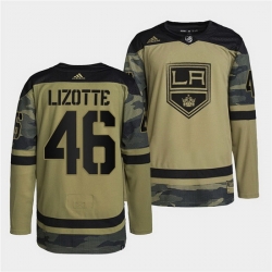 Men Los Angeles Kings 46 Blake Lizotte 2022 Camo Military Appreciation Night Stitched jersey
