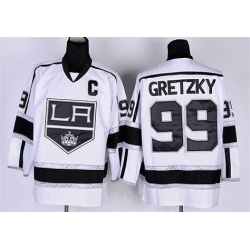 Men Los Angeles Kings #99 Wayne Gretzky  White NHL Jersey