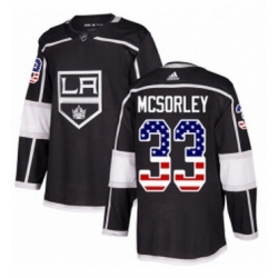 Mens Adidas Los Angeles Kings 33 Marty Mcsorley Authentic Black USA Flag Fashion NHL Jersey 