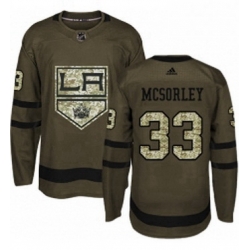 Mens Adidas Los Angeles Kings 33 Marty Mcsorley Authentic Green Salute to Service NHL Jersey 