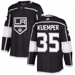 Mens Adidas Los Angeles Kings 35 Darcy Kuemper Premier Black Home NHL Jersey 