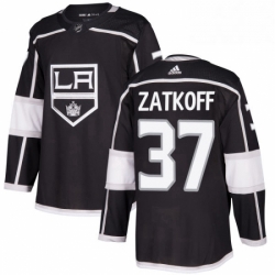 Mens Adidas Los Angeles Kings 37 Jeff Zatkoff Authentic Black Home NHL Jersey 