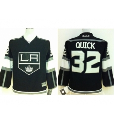 Kids Los Angeles Kings 32 Jonathan Quick Black NHL Jerseys