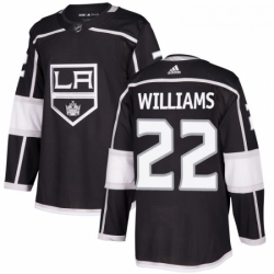 Youth Adidas Los Angeles Kings 22 Tiger Williams Authentic Black Home NHL Jersey 