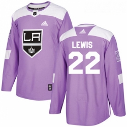 Youth Adidas Los Angeles Kings 22 Trevor Lewis Authentic Purple Fights Cancer Practice NHL Jersey 