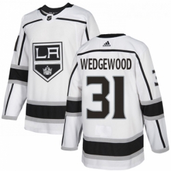 Youth Adidas Los Angeles Kings 31 Scott Wedgewood Authentic White Away NHL Jersey 