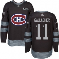 Canadiens #11 Brendan Gallagher Black 1917 2017 100th Anniversary Stitched NHL Jersey