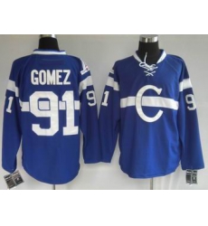 Hockey Montreal Canadiens #91 Scott Gomez Stitched Replithentic blue Jersey