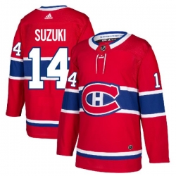 Men Montreal Canadiens 14 Nick Suzuki Red Stitched NHL Jersey