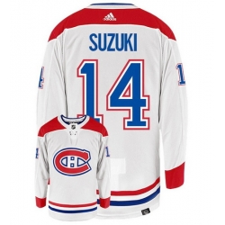 Men Montreal Canadiens 14 Nick Suzuki White Stitched Jerse
