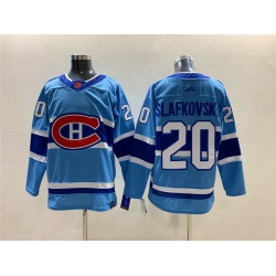 Men Montreal Canadiens 20 Juraj Slafkovsky 2022 23 Reverse Retro Stitched Jersey