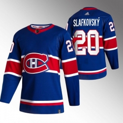 Men Montreal Canadiens 20 Juraj Slafkovsky Blue Stitched Jersey