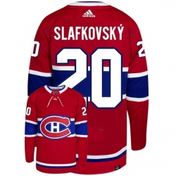 Men Montreal Canadiens 20 Juraj Slafkovsky Red Stitched Jersey