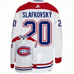 Men Montreal Canadiens 20 Juraj Slafkovsky White Stitched Jersey