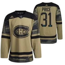 Men Montreal Canadiens 31 Carey Price Olive Salute To Service Stitched Jersey