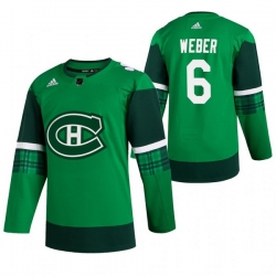 Men Montreal Canadiens 6 Shea Weber Green 2020 Adidas Jersey