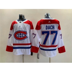 Men Montreal Canadiens 77 Kirby Dach White Stitched Jersey