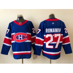 Men Montreal Canadiens ALEXANDER ROMANOV 27 2020 21 Blue Reverse Retro Alternate NHL Jersey