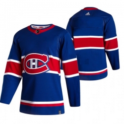 Men Montreal Canadiens Blank Blue Adidas 2020 21 Reverse Retro Alternate NHL Jersey