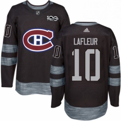 Mens Adidas Montreal Canadiens 10 Guy Lafleur Premier Black 1917 2017 100th Anniversary NHL Jersey 