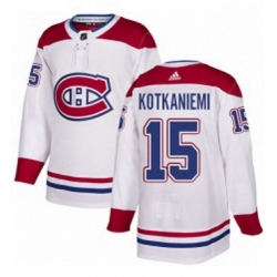 Mens Adidas Montreal Canadiens 15 Jesperi Kotkaniemi Authentic White Away NHL Jersey 