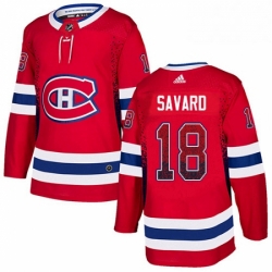 Mens Adidas Montreal Canadiens 18 Serge Savard Authentic Red Drift Fashion NHL Jersey 