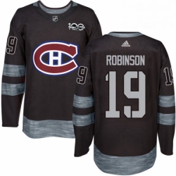 Mens Adidas Montreal Canadiens 19 Larry Robinson Authentic Black 1917 2017 100th Anniversary NHL Jersey 