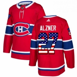 Mens Adidas Montreal Canadiens 27 Karl Alzner Authentic Red USA Flag Fashion NHL Jersey 