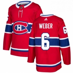 Mens Adidas Montreal Canadiens 6 Shea Weber Authentic Red Home NHL Jersey 