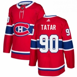 Mens Adidas Montreal Canadiens 90 Tomas Tatar Authentic Red Home NHL Jersey 