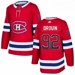 Mens Adidas Montreal Canadiens 92 Jonathan Drouin Authentic Red Drift Fashion NHL Jersey 