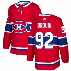 Mens Adidas Montreal Canadiens 92 Jonathan Drouin Authentic Red Home NHL Jersey 