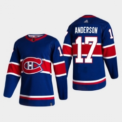 Montreal Canadiens 17 Josh Anderson Reverse Retro 2020 21 Authentic Blue Jersey