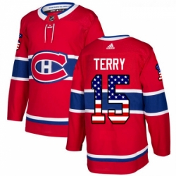 Youth Adidas Montreal Canadiens 15 Chris Terry Authentic Red USA Flag Fashion NHL Jersey 