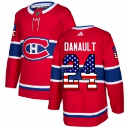 Youth Adidas Montreal Canadiens 24 Phillip Danault Authentic Red USA Flag Fashion NHL Jersey 