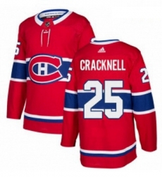 Youth Adidas Montreal Canadiens 25 Adam Cracknell Premier Red Home NHL Jersey 