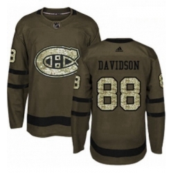 Youth Adidas Montreal Canadiens 88 Brandon Davidson Premier Green Salute to Service NHL Jersey 