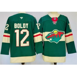 Men Minnesota Wild 12 Matt Boldy Green 2024 25 Home Stitched Hockey Jersey