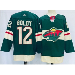 Men Minnesota Wild 12 Matt Boldy Green Stitched Jersey