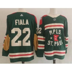 Men Minnesota Wild 22 Kevin Fiala Green 2022 Winter Classic Adidas Stitched NHL Jersey
