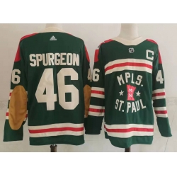 Men Minnesota Wild 46 Jared Spurgeon Green 2022 Winter Classic Adidas Stitched NHL Jersey