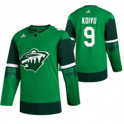 Men Minnesota Wild 9 Mikko Koivu Green 2020 Adidas Jersey
