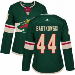 Womens Adidas Minnesota Wild 44 Matt Bartkowski Authentic Green Home NHL Jersey 