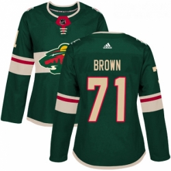 Womens Adidas Minnesota Wild 71 J T Brown Premier Green Home NHL Jerse