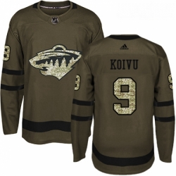 Youth Adidas Minnesota Wild 9 Mikko Koivu Premier Green Salute to Service NHL Jersey 