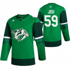 Men Nashville Predators 59 Roman Josi Green 2020 Adidas Jersey