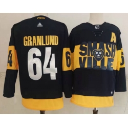 Men Nashville Predators 64 Mikael Granlund Black 2022 Stadium Series adidas Stitched NHL Jersey