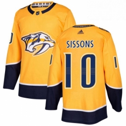 Mens Adidas Nashville Predators 10 Colton Sissons Premier Gold Home NHL Jersey 