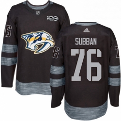 Mens Adidas Nashville Predators 76 PK Subban Authentic Black 1917 2017 100th Anniversary NHL Jersey 